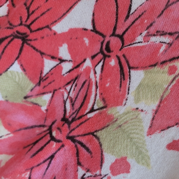 Lovely Springtime Charter Club Floral Light Weight Cardigan Sweater Coral Pink - Picture 3 of 4